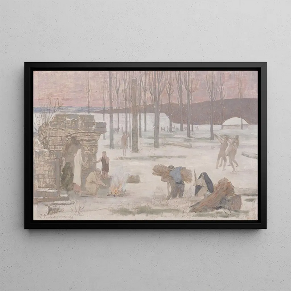 Zima, szkic do Hôtel de Ville w Paryżu - Pierre Puvis de Chavannes — oprawiony obraz na ścianie