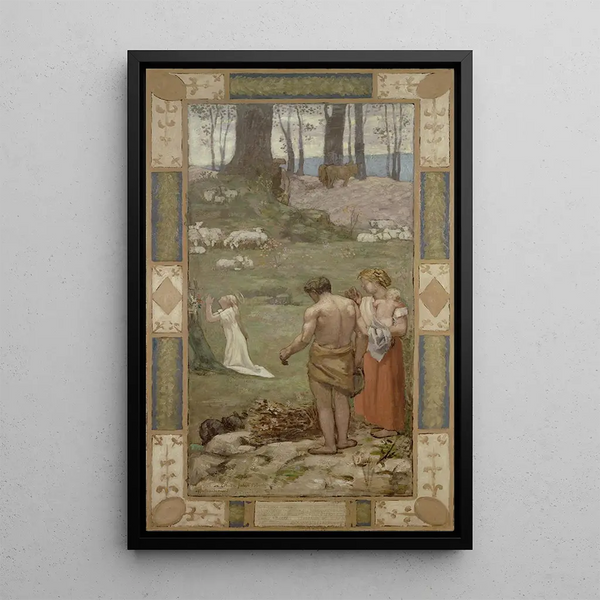 Świętej Geneviève dziecka w modlitwie - Pierre Puvis de Chavannes — oprawiony obraz na ścianie