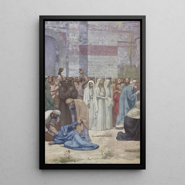 Świętej Geneviève zaopatrującej oblężony Paryż - Pierre Puvis de Chavannes — oprawiony obraz na ścianie