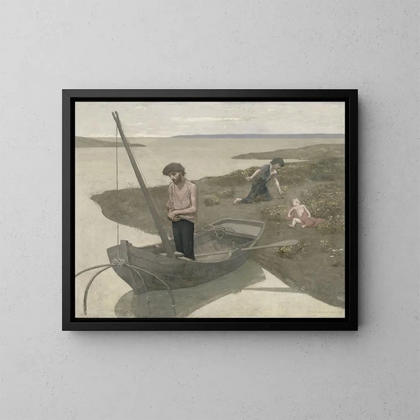 Le pauvre pêcheur - Pierre Puvis de Chavannes — oprawiony obraz na ścianie