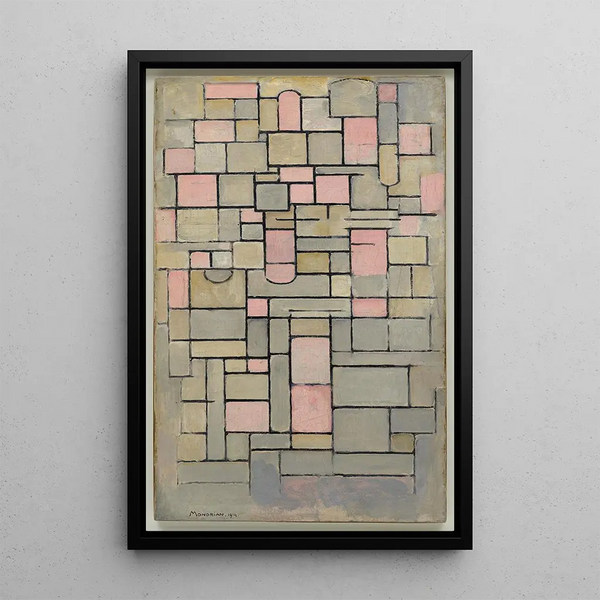Kompozycja 8 - Piet Mondrian — oprawiony obraz na ścianie