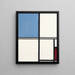 Kompozycja z niebieskim i czerwonym - Piet Mondrian — oprawiony obraz na ścianie