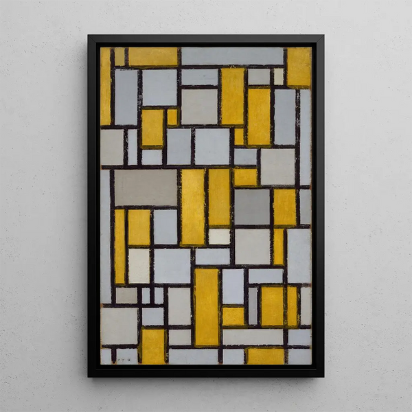 Kompozycja z siatką 1 - Piet Mondrian — oprawiony obraz na ścianie