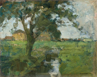 Piet Mondrian - Farm Setting With Foreground Tree And Irrigation Ditch.webp
