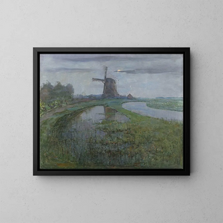 Piet Mondrian - Oostzijdse Mill along the River Gein by Moonlight.webp