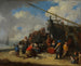 Targ rybny na plaży - Pieter Bout — widok dzieła