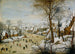 zimowego krajobrazu z ptasim karmnikiem - Pieter Brueghel młodszy — widok dzieła