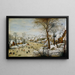 zimowego krajobrazu z ptasim karmnikiem - Pieter Brueghel młodszy — oprawiony obraz na ścianie