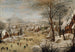 Zimowy pejzaż z łyżwiarzami i pułapką na ptaki - Pieter Brueghel młodszy — widok dzieła