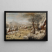 Zimowy pejzaż z łyżwiarzami i pułapką na ptaki - Pieter Brueghel młodszy — oprawiony obraz na ścianie