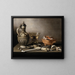 Martwa natura z dzbankiem z gliny, berkemeyerem i akcesoriami do palenia - Pieter Claesz — oprawiony obraz na ścianie