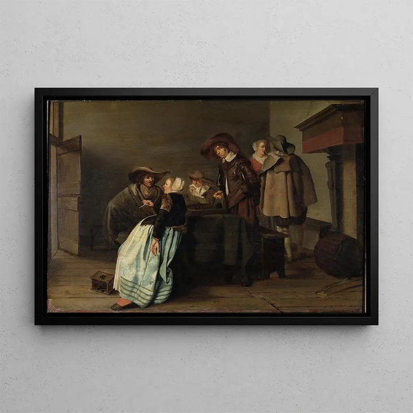 Rozmowa - Pieter Codde — oprawiony obraz na ścianie