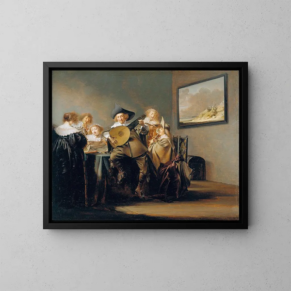 Towarzystwo muzyków - Pieter Codde — oprawiony obraz na ścianie