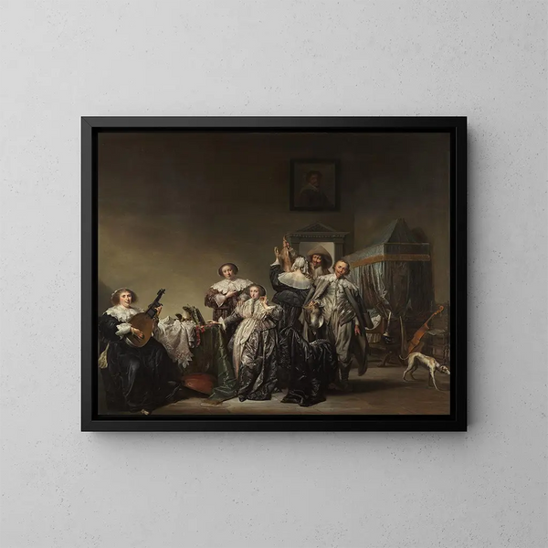Towarzystwo towarzyskie - Pieter Codde — oprawiony obraz na ścianie