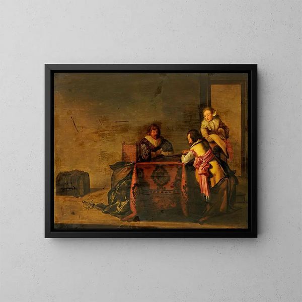Gracz w tric trac - Pieter Codde — oprawiony obraz na ścianie