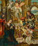 Uczczenie pasterzy Łukasz 2:16-20 - Pieter Coecke van Aelst — widok dzieła