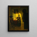 Mężczyzna i kobieta grający w karty z służącą - Pieter de Hooch — oprawiony obraz na ścianie