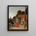Mężczyzna palący i kobieta pijąca w dziedzińcu - Pieter de Hooch — oprawiony obraz na ścianie