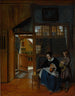 Kobieta przygotowująca chleb i masło dla chłopca - Pieter de Hooch — widok dzieła