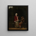 Kobieta i dwóch mężczyzn w altanie - Pieter de Hooch — oprawiony obraz na ścianie