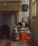 Kobieta obierająca jabłka - Pieter de Hooch — widok dzieła