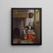 Kobieta obierająca jabłka - Pieter de Hooch — oprawiony obraz na ścianie