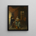 Scena wewnętrzna z kobietą grającą na lutni i mężczyzną grającym na skrzypcach - Pieter de Hooch — oprawiony obraz na ścianie