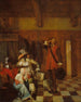 Niosący złe wieści - Pieter de Hooch — widok dzieła