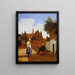 Cour de Delft le soir, une femme filant - Pieter de Hooch — oprawiony obraz na ścianie
