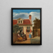 Postacie na podwórku za domem - Pieter de Hooch — oprawiony obraz na ścianie