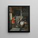 wnętrza z dzieckiem karmiącym papugę - Pieter de Hooch — oprawiony obraz na ścianie