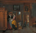 Wewnętrzny obraz z kobietami obok szafy na pranie - Pieter De Hooch — widok dzieła