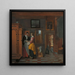 Wewnętrzny obraz z kobietami obok szafy na pranie - Pieter De Hooch — oprawiony obraz na ścianie