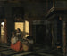 wnętrza z matką przy kołysce - Pieter de Hooch — widok dzieła