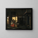 wnętrza z matką przy kołysce - Pieter de Hooch — oprawiony obraz na ścianie