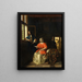 wnętrza z młodą kobietą czytającą list - Pieter de Hooch — oprawiony obraz na ścianie