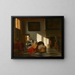 Wnętrze z matką i dzieckiem - Pieter de Hooch — oprawiony obraz na ścianie