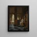 Mężczyzna wręcza kobietę list w hallu domu - Pieter de Hooch — oprawiony obraz na ścianie
