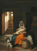 Matka karmiąca swoje dziecko - Pieter de Hooch — widok dzieła