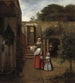 Kobieta i dziecko na podwórku - Pieter de Hooch — widok dzieła