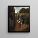 Kobieta i dziecko na podwórku - Pieter de Hooch — oprawiony obraz na ścianie