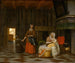 Kobieta i dziecko z służącą - Pieter de Hooch — widok dzieła