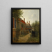 Kobieta z koszem fasoli w ogrodzie - Pieter de Hooch — oprawiony obraz na ścianie