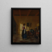 Kobiety z dzbankiem wody i mężczyzny przy łóżku - Pieter de Hooch — oprawiony obraz na ścianie