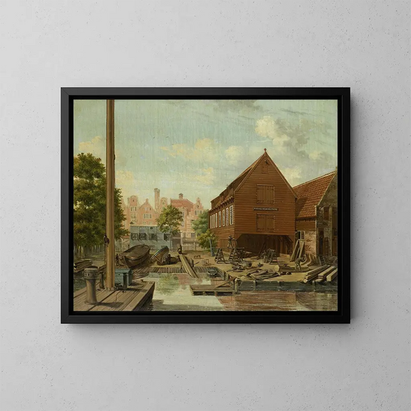 Le chantier naval DHollandsche Tuin sur Bickers Eiland à Amsterdam - Pieter Godfried Bertichen — oprawiony obraz na ścianie