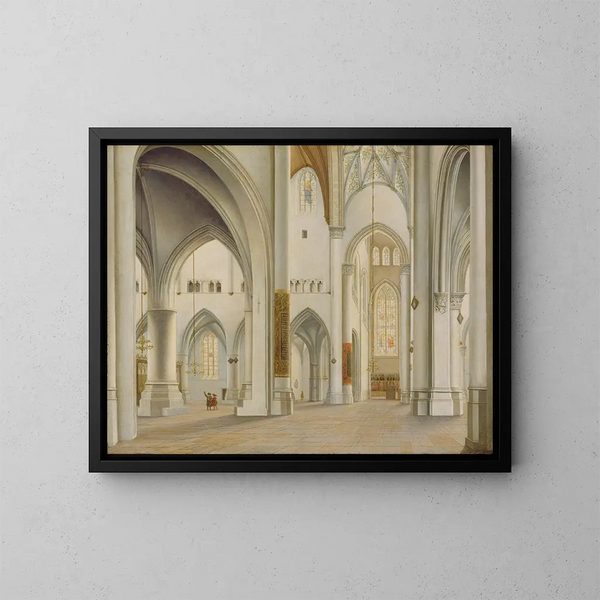 L wnętrze Saint-Bavon w Haarlem - Pieter Jansz Saenredam — oprawiony obraz na ścianie