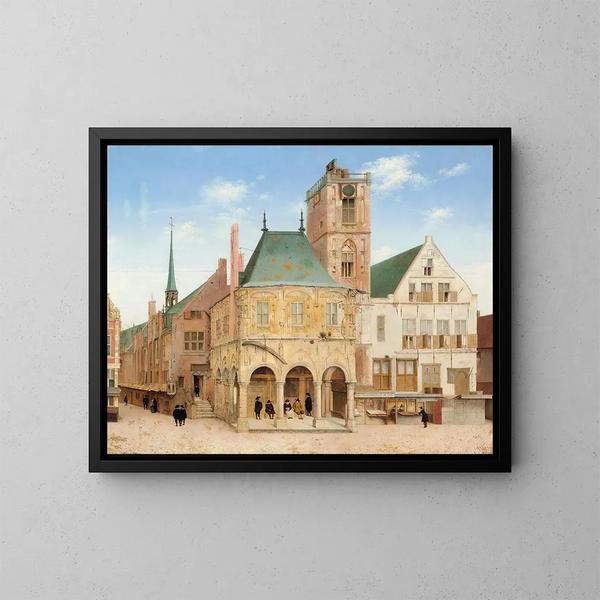 Stary ratusz w Amsterdamie - Pieter Jansz Saenredam — oprawiony obraz na ścianie
