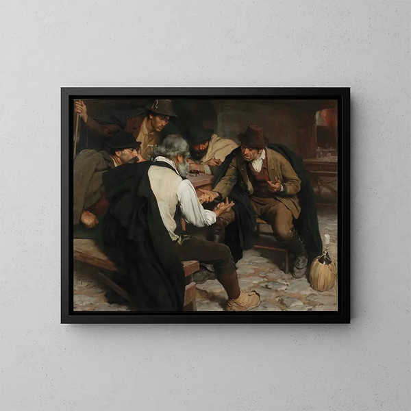 Graczy w morrę - Pieter Josselin de Jong — oprawiony obraz na ścianie