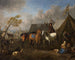 Scena z obozowiska z trębaczem - Pieter van Bloemen — widok dzieła