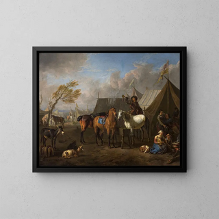 Pieter van Bloemen - Camp Scene with a Trumpeter.webp